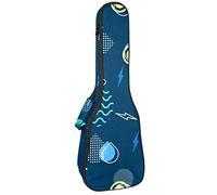 Ukulele Bag Tempo Goccia D'acqua E Lightning Ukulele Custodia per Soprano Tenore Concert 23 Pollici 10 MM Spessa Morbida Imbottita Cinghie Regolabile Gig Bag