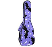 Ukulele Bag Teschi Pipistrelli Alberi Luna e Stelle Ukulele Custodia per Soprano Tenore Concerto 23 Pollici 10MM Spessore Morbido Imbottito Cinghie Regolabile Gig Bag