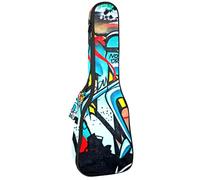 Ukulele Bag The Doodle Car Art Painting Pattern Ukulele Custodia per Soprano Tenore Concert 23 Pollici 10 MM Spessore Morbido Imbottito Cinghie Regolabile Gig Bag