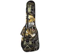 Ukulele Bag Tiger Animal King Pattern Ukulele Custodia per Soprano Tenore Concert 23 Pollici 10 MM Spessore Morbido Imbottito Cinghie Regolabile Gig Bag