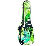 Ukulele Bag Tropicale Foglia Verde Ukulele Caso per Soprano Tenore Concert 23 Pollici 10 MM Spessore Morbido Imbottito Cinghie Regolabile Gig Bag
