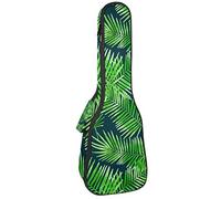 Ukulele Bag Tropicale Foglia Verde Ukulele Caso per Soprano Tenore Concert 23 Pollici 10 MM Spessore Morbido Imbottito Cinghie Regolabile Gig Bag