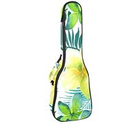 Ukulele Bag Tropicale Verde Palma Fiore Ukulele Caso per Soprano Tenore Concert 23 Pollici 10 MM Spessore Morbido Imbottito Cinghie Regolabile Gig Bag