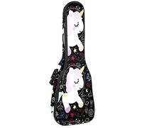 Ukulele Bag Unicorn Black Space Galaxy Pattern Custodia Ukulele per Soprano Tenore Concert 23 Pollici 10 MM Spesso Morbido Imbottito Cinghie Regolabile Gig Bag