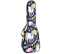 Ukulele Bag Unicorn Blu Modello Ukulele Custodia per Soprano Tenore Concert 23 Pollici 10 MM Spessore Morbido Imbottito Cinghie Regolabile Gig Bag