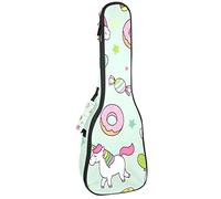 Ukulele Bag Unicorn Dessert Balloon Pattern Ukulele Custodia per Soprano Tenore Concert 23 Pollici 10 MM Spessore Morbido Imbottito Cinghie Regolabile Gig Bag