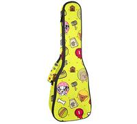 Ukulele Bag Verde Animale Cane Modello Ukulele Custodia per Soprano Tenore Concert 23 Pollici 10 MM Spessore Morbido Imbottito Cinghie Regolabile Gig Bag