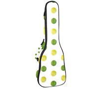 Ukulele Bag Verde Giallo Acquarello Polka Dot Ukulele Custodia per Soprano Tenore Concert 23 Pollici 10MM Spessore Morbido Imbottito Cinghie Regolabile Gig Bag
