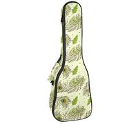 Ukulele Bag Verde Pavone Piuma Modello Design Ukulele Custodia per Soprano Tenore Concert 23 Pollici 10MM Spessore Morbido Imbottito Cinghie Regolabile Gig Bag