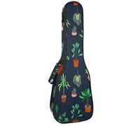 Ukulele Bag Verde Piante in Vaso Ukulele Caso per Soprano Tenore Concert 23 Pollici 10 MM Spessore Morbido Imbottito Cinghie Regolabile Gig Bag