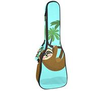 Ukulele Bag Verde Sloth Pattern Ukulele Custodia per Soprano Tenore Concert 23 Pollici 10 MM Spessore Morbido Imbottito Cinghie Regolabile Gig Bag