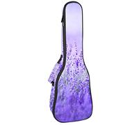 Ukulele Bag Viola Lavanda Fiore Modello Ukulele Caso per Soprano Tenore Concert 23 Pollici 10 MM Spessore Morbido Imbottito Cinghie Regolabile Gig Bag