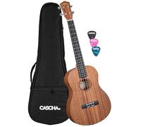 Ukulele baritono, in mogano, con custodia, 3 plettri