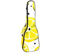 Ukulele Borsa Acquarello Giallo Limone Frutti Modello Ukulele Custodia per Soprano Tenore Concert 23 Pollici 10MM Spessore Morbido Imbottito Cinghie Regolabile Gig Bag