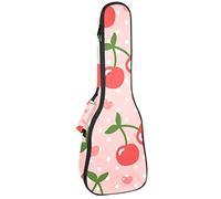 Ukulele Borsa Acquarello Modello Ciliegia Ukulele Custodia per Soprano Tenore Concert 23 Pollici 10MM Spessore Morbido Imbottito Cinghie Regolabile Gig Bag