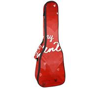 Ukulele Borsa Acquarello Rosso Modello Amore Modello Ukulele Caso per Soprano Tenore Concert 23 Pollici 10MM Spessore Morbido Imbottito Cinghie Regolabile Gig Bag