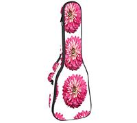 Ukulele Borsa Acquerello Rosa Reale Margherita Fiore Modello Ukulele Custodia per Soprano Tenore Concert 23 Pollici 10 MM Spessore Morbido Imbottito Cinghie Regolabile Gig Bag