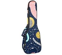 Ukulele Borsa Astronauti Gatti nello Spazio Custodia Ukulele per Soprano Tenore Concert 23 Pollici 10 MM Spessore Morbido Imbottito Cinghie Regolabile Gig Bag