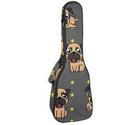 Ukulele Borsa Carino Corgi Ukulele Caso per Soprano Tenore Concerto 23 Pollice 10MM Spessore Morbido Imbottito Cinghie Regolabili Gig Bag