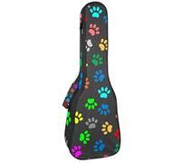 Ukulele Borsa Colorata Orme Ukulele Custodia per Soprano Tenore Concert 23 Pollice 10 MM Spessore Morbido Imbottito Cinghie Regolabile Gig Bag
