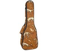 Ukulele Borsa Dinosauro Osso Marrone Ukulele Custodia per Soprano Tenore Concert 23 Pollici 10 MM Spessore Morbido Imbottito Cinghie Regolabile Gig Bag