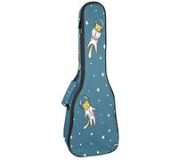 Ukulele Borsa Divertente Gatto Astronauta nello Spazio Custodia Ukulele per Soprano Tenore Concert 23 Pollici 10 MM Spessore Morbido Imbottito Cinghie Regolabile Gig Bag