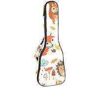 Ukulele Borsa Fox Scoiattolo Animali Ukulele Custodia per Soprano Tenore Concert 23 Pollici 10 MM Spessore Morbido Imbottito Cinghie Regolabile Gig Bag