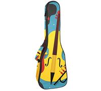 Ukulele Borsa Jazz Poster Vector Ukulele Caso per Soprano Tenore Concert 23 Pollice 10 MM Spessore Morbido Imbottito Cinghie Regolabile Gig Bag