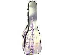 Ukulele borsa lavanda fiore pianta modello ukulele per soprano tenore concerto 23 pollici 10 mm di spessore morbido imbottito cinghie regolabili Gig Bag