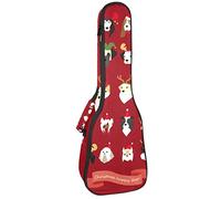 Ukulele Borsa Natale Carino Cani Collezione Ukulele Caso per Soprano Tenore Concerto 23 Pollice 10MM Spessore Morbido Imbottito Cinghie Regolabili Gig Bag
