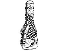 Ukulele Borsa Pesce Carpa Fiore Giapponese Tatuaggio Modello Ukulele Caso per Soprano Tenore Concert 23 Pollici 10MM Spessore Morbido Imbottito Cinghie Regolabile Gig Bag
