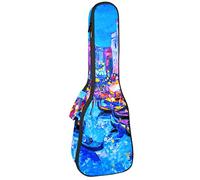 Ukulele Borsa Pittura Acqua Città di Venezia Ukulele Custodia per Soprano Tenore Concert 23 Pollici 10 MM Spessore Morbido Imbottito Cinghie Regolabile Gig Bag