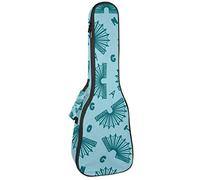 Ukulele Borsa Tango E Lettere Sparse Tango Ukulele Custodia per Soprano Tenore Concert 23 Pollici 10 MM Spessore Morbido Imbottito Cinghie Regolabile Gig Bag