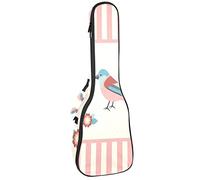Ukulele Borsa Teo Birds Con Custodia Ukulele Floreale per Concerto Tenore Soprano 23 Pollici 10MM Spessore Morbido Imbottito Cinghie Regolabile Gig Bag