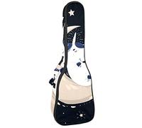 Ukulele Borsa Unicorno Sonno sulla Luna e Stelle Custodia Ukulele per Soprano Tenore Concerto 23 Pollici 10MM Spessore Morbido Imbottito Cinghie Regolabile Gig Bag