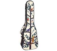 Ukulele Borsa Vintage Albero della Vita Uccelli Modello Ukulele Custodia per Soprano Tenore Concert 23 Pollici 10 MM Spessore Morbido Imbottito Cinghie Regolabile Gig Bag