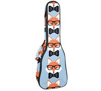 Ukulele Borsa Volpi In Occhiali E Cravatte Ukulele Custodia per Soprano Tenore Concert 23 Pollici 10 MM Spessore Morbido Imbottito Cinghie Regolabile Gig Bag