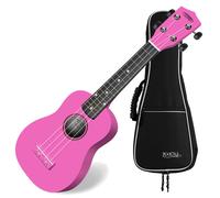 Classic Cantabile US-100 Ukulele Soprano set - per principianti, corde in nylon e custodia; facile da suonare per viaggi, tempo libero, lezioni e campeggio - Rosa