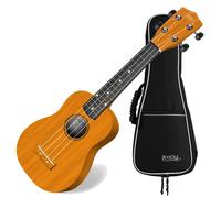 Ukulele Chitarra Hawaii Uke Soprano Acustica Uku Legno 4 Corda Custodia Marrone