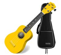 Classic Cantabile US-100 Soprano - Ukulele per principianti con corde in nylon e custodia. Facile da suonare: viaggio, tempo libero, lezioni, campeggio. Colore giallo