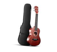 Ukulele con foro rotondo da 58,4 cm, per principianti e avanzati, in mogano, con tavola solida (marrone)