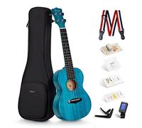 Ukulele Concerto Enya EUC-25D BU 23 pollici blu ukelele con top in mogano massiccio, borsa imbottita, accordatore, tracolla, capotasto, corde di scorta, plettri, panno per la pulizia, fingershaker