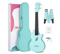 Ukulele Concerto Enya Nova U 23 pollici ukelele kit per principianti e Professionale con tutto il corpo in fibra di carbonio,borsa imbottita,tracolla,capotasto,corde di scorta(blu)