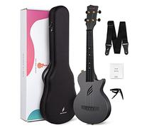 Ukulele Concerto Enya Nova U 23 pollici ukelele kit per principianti e Professionale con tutto il corpo in fibra di carbonio,borsa imbottita,tracolla,capotasto,corde di scorta(nero)