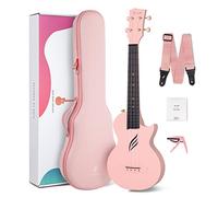 Ukulele Concerto Enya Nova U 23 pollici ukelele kit per principianti e Professionale con tutto il corpo in fibra di carbonio,borsa imbottita,tracolla,capotasto,corde di scorta(rosa)