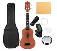 Ukulele Concerto Ukulele 21 Pollice 12 Fret Soprano Ukulele Basswoood Beginner Ukelele Stringed Strumento Musicale Con Sacchetto GIG + Tuner + Stringhe + Pick + Strap (Color : Chocolate)