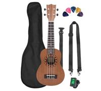 Ukulele Da 21 Pollici A 4 Corde Per Chitarra In Legno Sapele Con Corde Per Borsa, Sintonizzatore, Capo, Ricambi E Accessori Ukulele Kit
