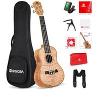 Ukulele da concerto in mogano da 58,4 cm, per principianti e adulti, kit professionale a quattro corde in legno hawaiano, arancione Vangoa