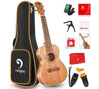 Ukulele da concerto in mogano da 58,4 cm, per principianti e adulti, professionale, a quattro corde, in legno, kit di base hawaiano Vangoa