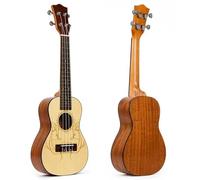 Ukulele da concerto per principianti, mano sinistra, 58,4 cm, in mogano massiccio, 12 tasti, 1:18, sintonizzatori in rame (A)